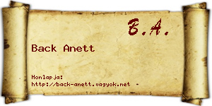 Back Anett névjegykártya